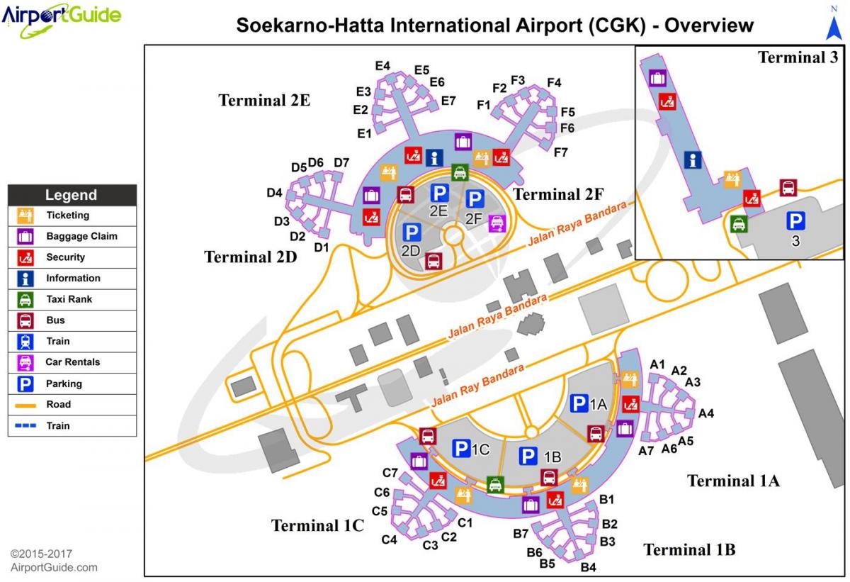 soekarno hatta สนามบินเทอร์มินัล 2 แผนที่