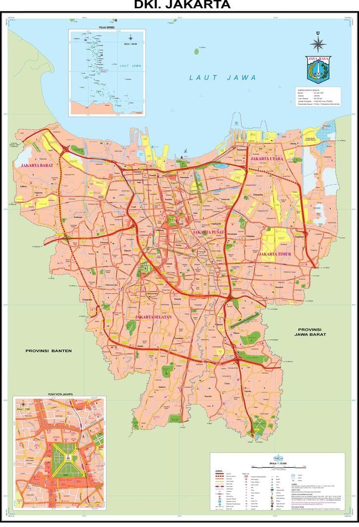 แผนที่ขอจาการ์ตาเก่าของเมือง
