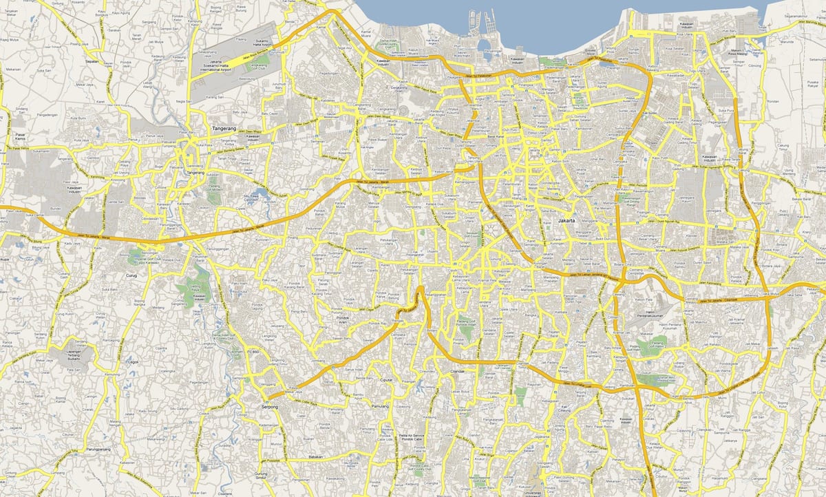 แผนที่ของถนนจาการ์ตา