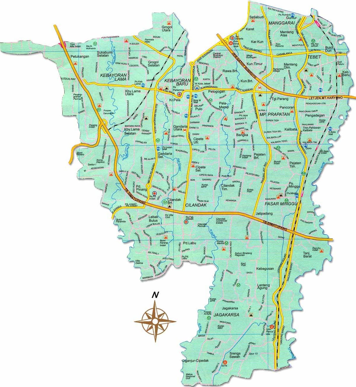 แผนที่ขอจาการ์ตา selatan
