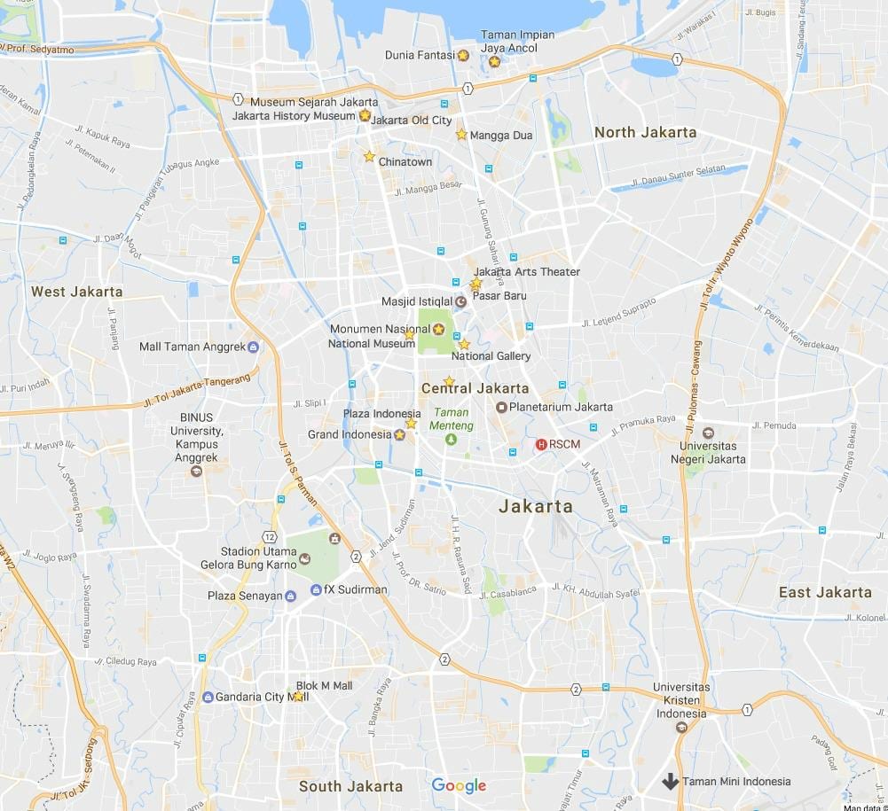 แผนที่ของร้านจาการ์ตา