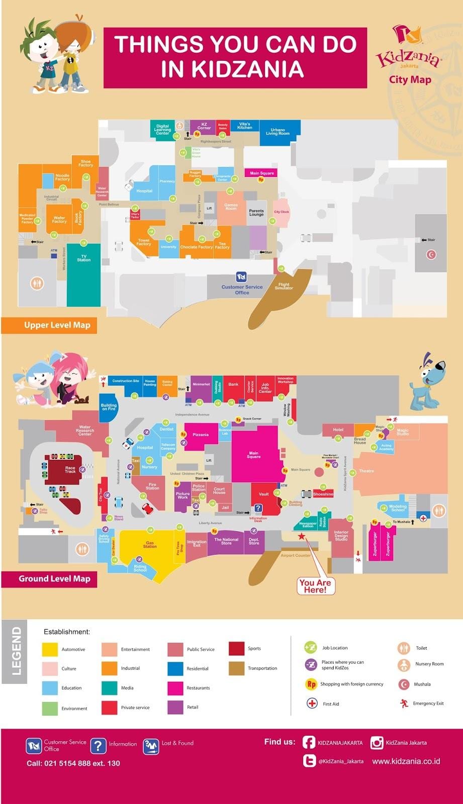 แผนที่ของ kidzania จาการ์ตา