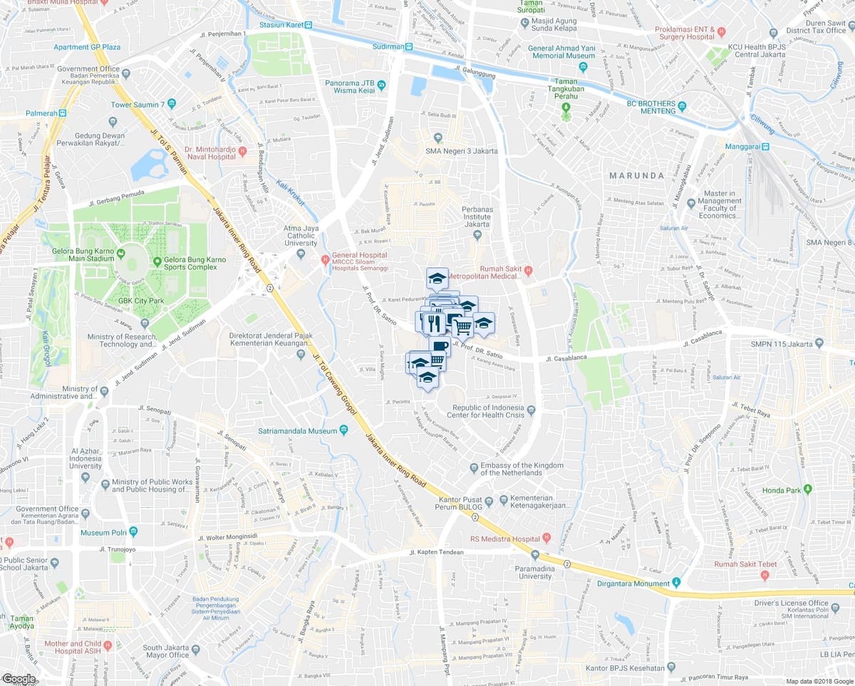 แผนที่ของ kuningan จาการ์ตา