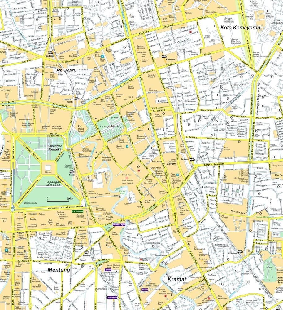 แผนที่ของ menteng จาการ์ตา
