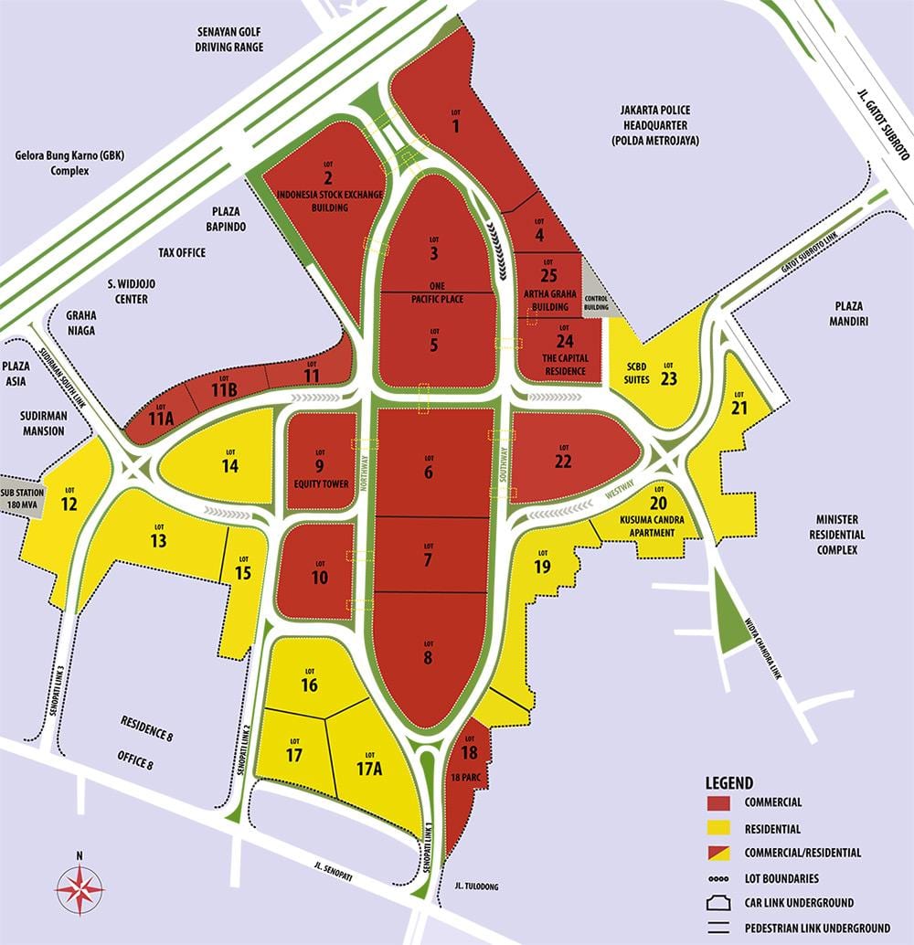 แผนที่ของ scbd จาการ์ตา