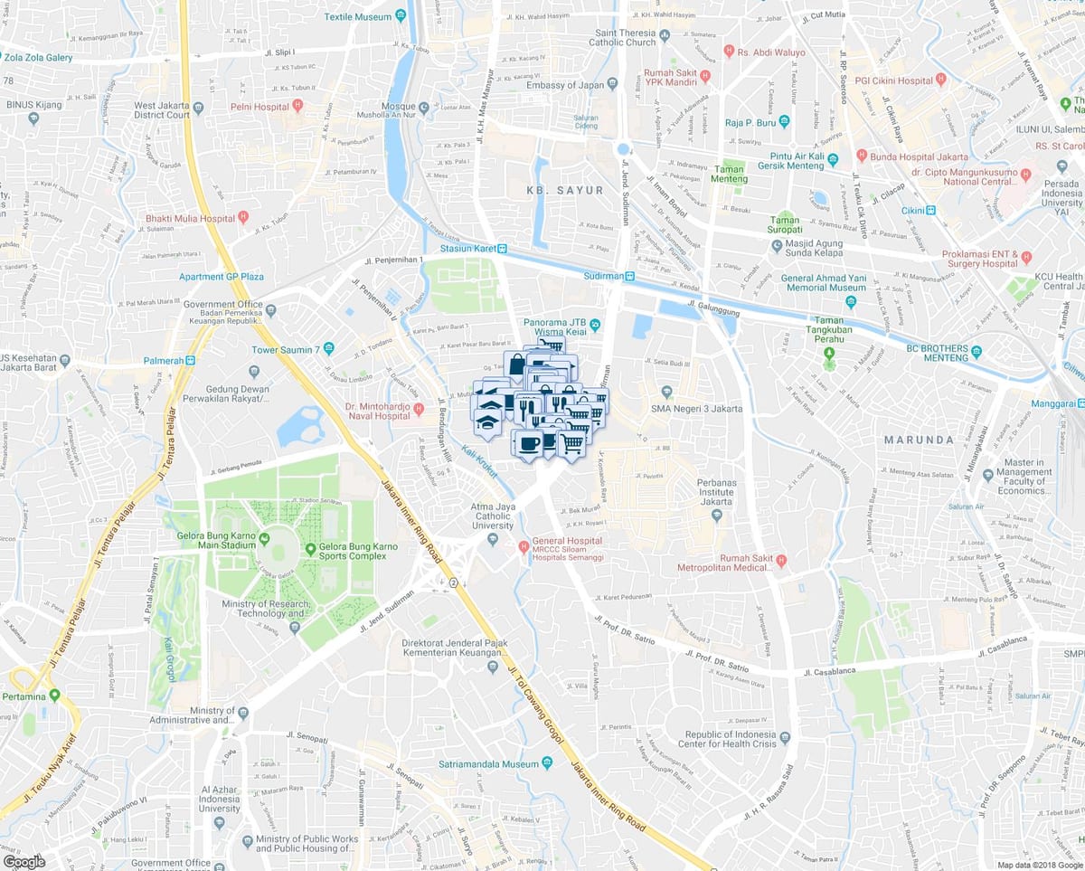 sudirman จาการ์ตาแผนที่