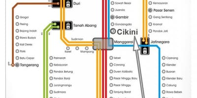 แผนที่ขอจาการ์ตาที่สถานีรถไฟ