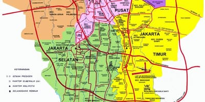 แผนที่ขอจาการ์ตา attractions
