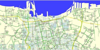 แผนที่ของทางเหนือจาการ์ตา