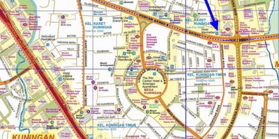 แผนที่ของทางใต้จาการ์ตา