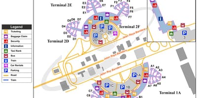 Soekarno hatta ระหว่างประเทศสนามบินแผนที่